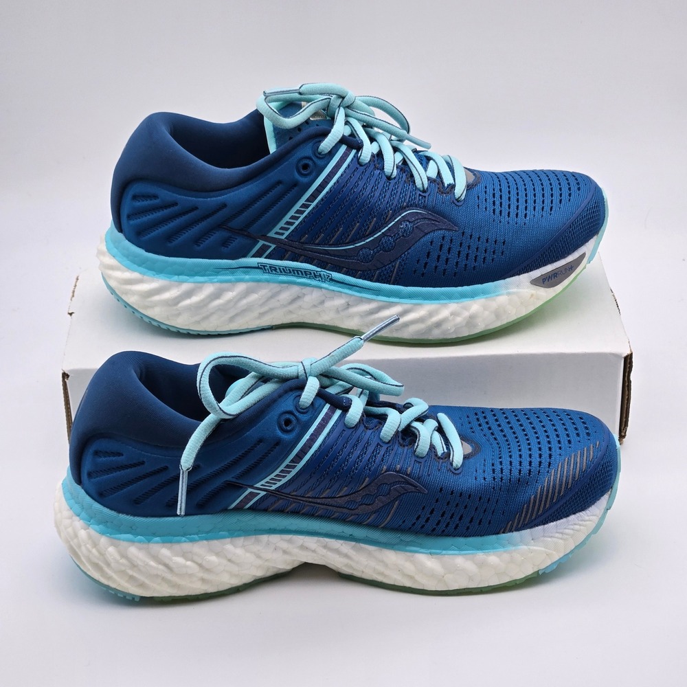Saucony Triumph 17 Running Shoes Womens 5.5‎ Blue Aqua S10546-25 PWRRUN+